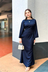 BLUE HEART SILK DRESS