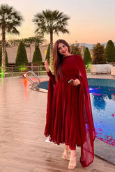 LONG SLEEVE MEHROON MAXI