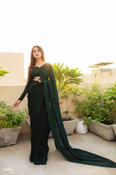SABZ CHIFFON SAREE
