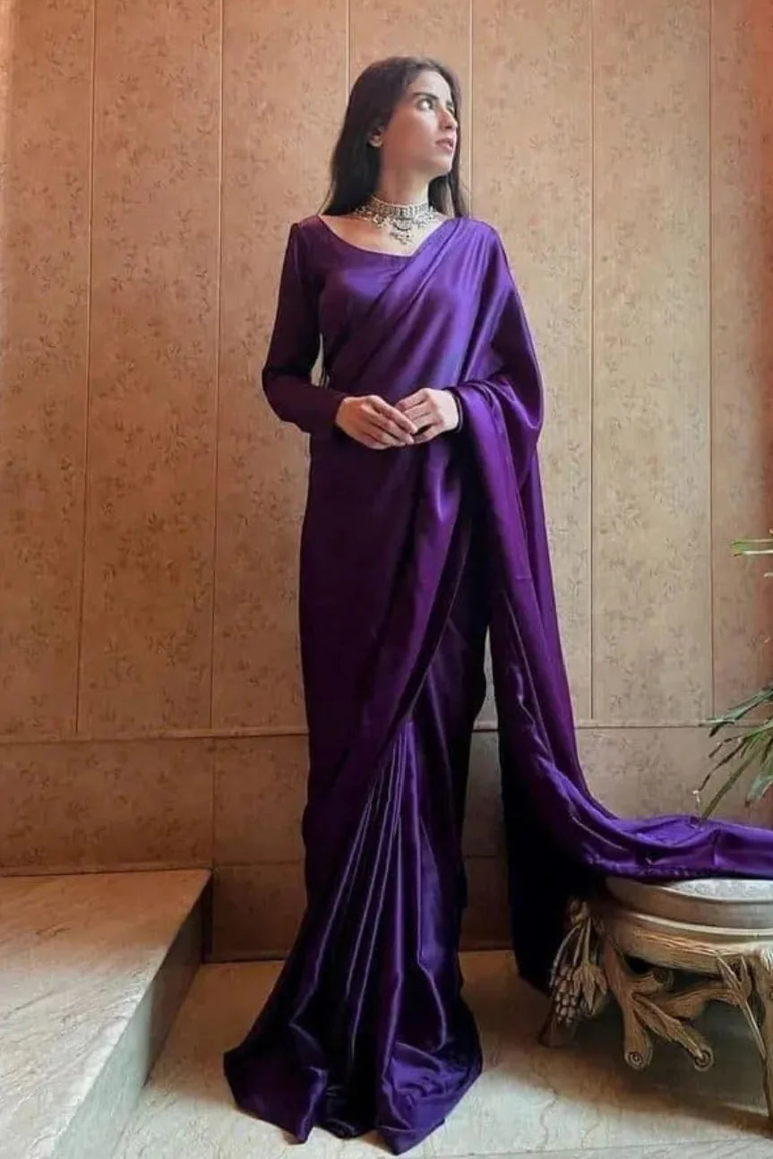 PURPLE CHIFFON SAREE