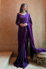 PURPLE CHIFFON SAREE