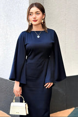 BLUE HEART SILK DRESS