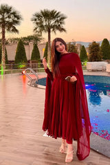 LONG SLEEVE MEHROON MAXI