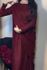 DARK MEHROON SAREE