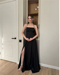 BLACK HIGH SLIT BODYCON