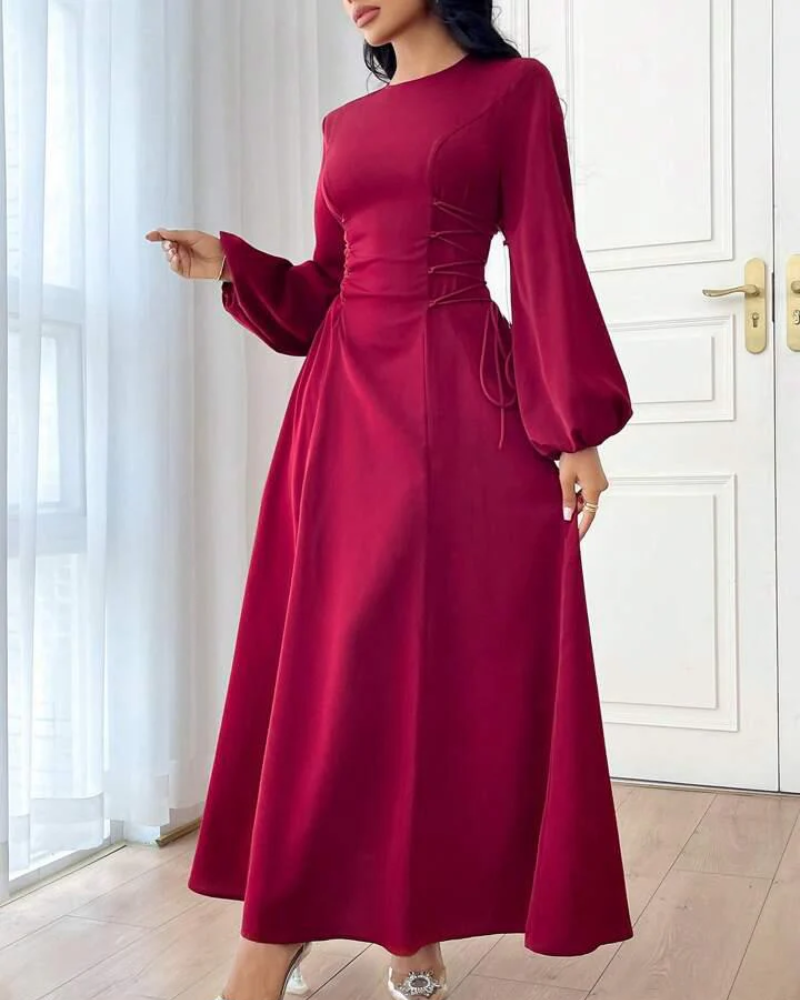 MAROON MAJESTY FROCK