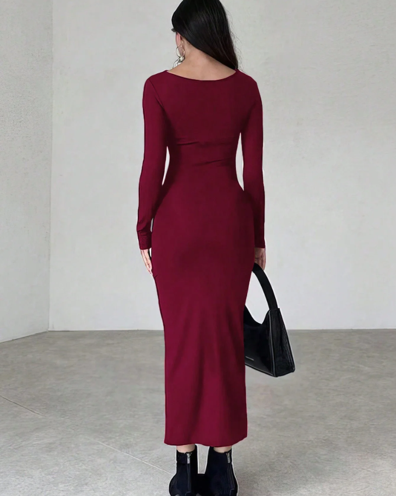 PENCIL WINE SPLIT BODYCON