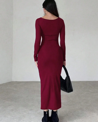 PENCIL WINE SPLIT BODYCON