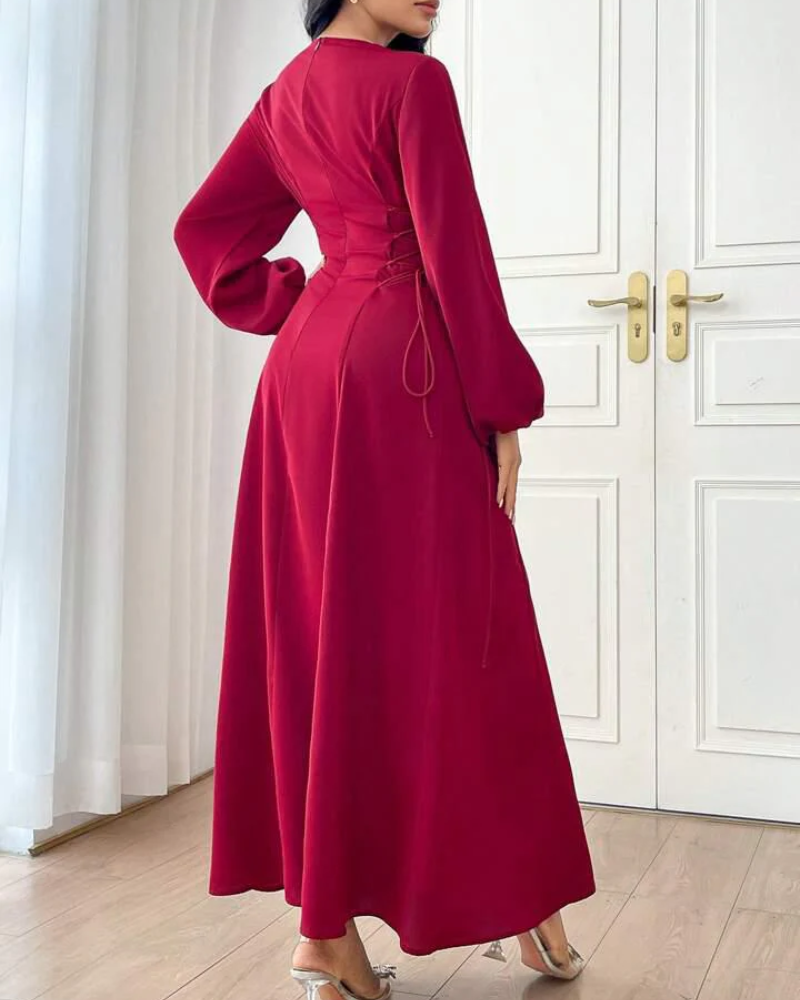 MAROON MAJESTY FROCK