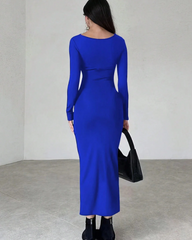 ROYAL BLUE SPLIT BODYCON