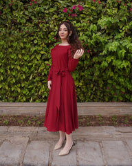 ELEGENT RED GEORGETTE FROCK