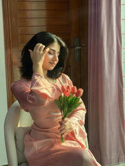 PINKISH SILK BODYCON DRESS