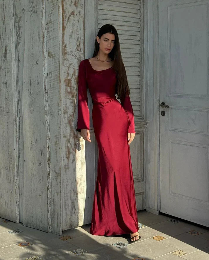 SCARLET SILK DRESS
