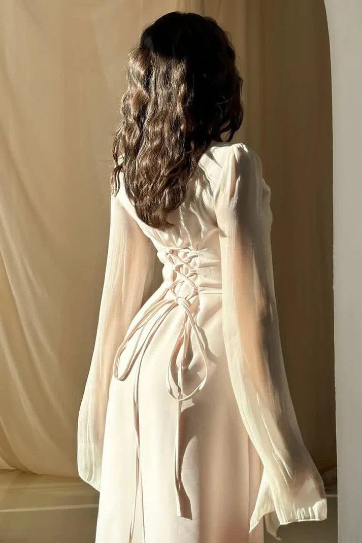 LUNA WHITE SILK DRESS