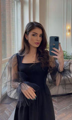 BLACK NET GEORGETTE DRESS