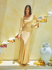GOLD SILK DRESS
