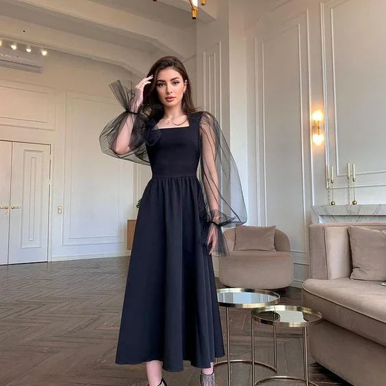 BLACK NET GEORGETTE DRESS