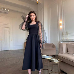 BLACK NET GEORGETTE DRESS